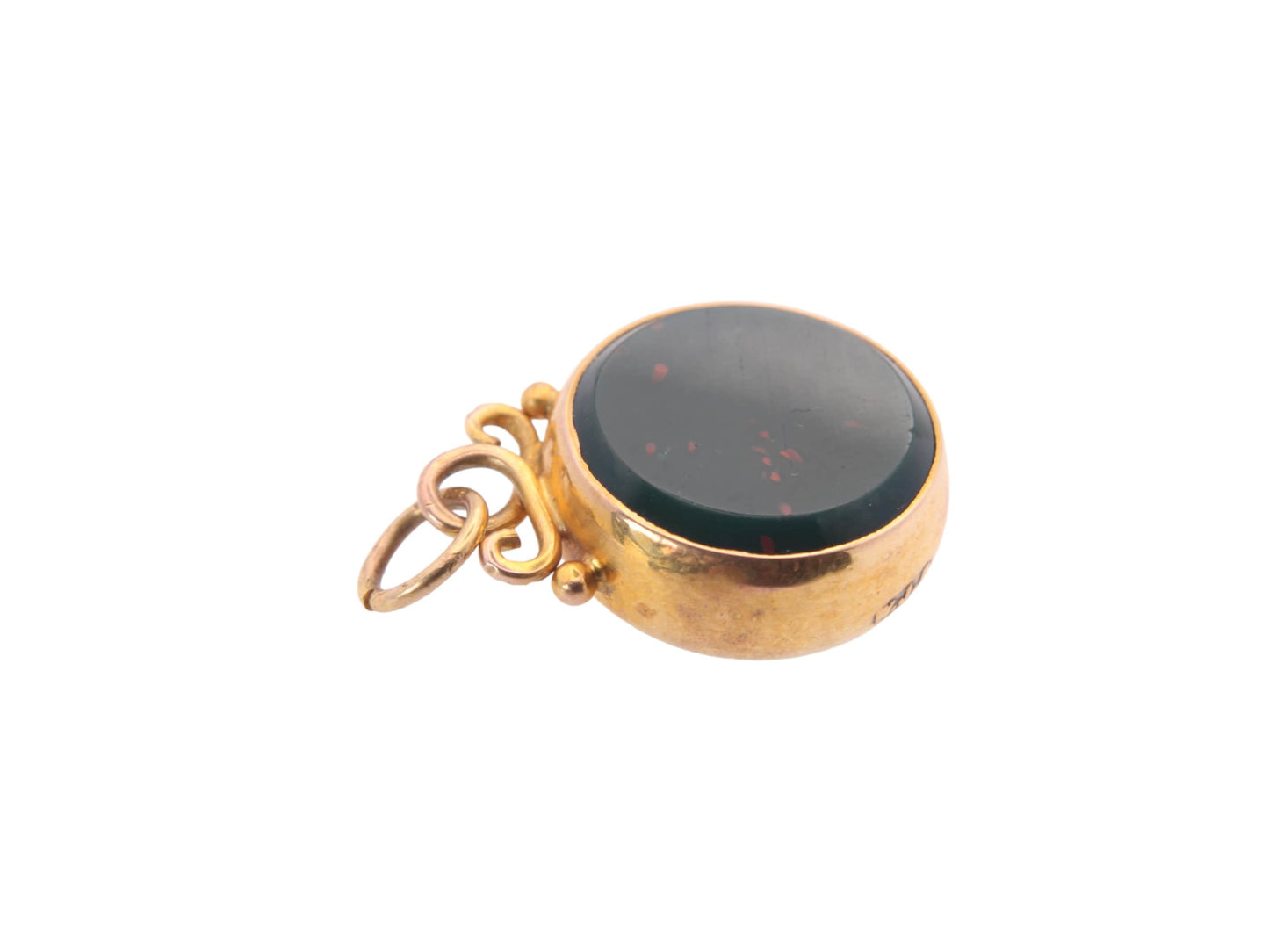 Antique 9ct Gold Bloodstone Carnelian Pendant Fob