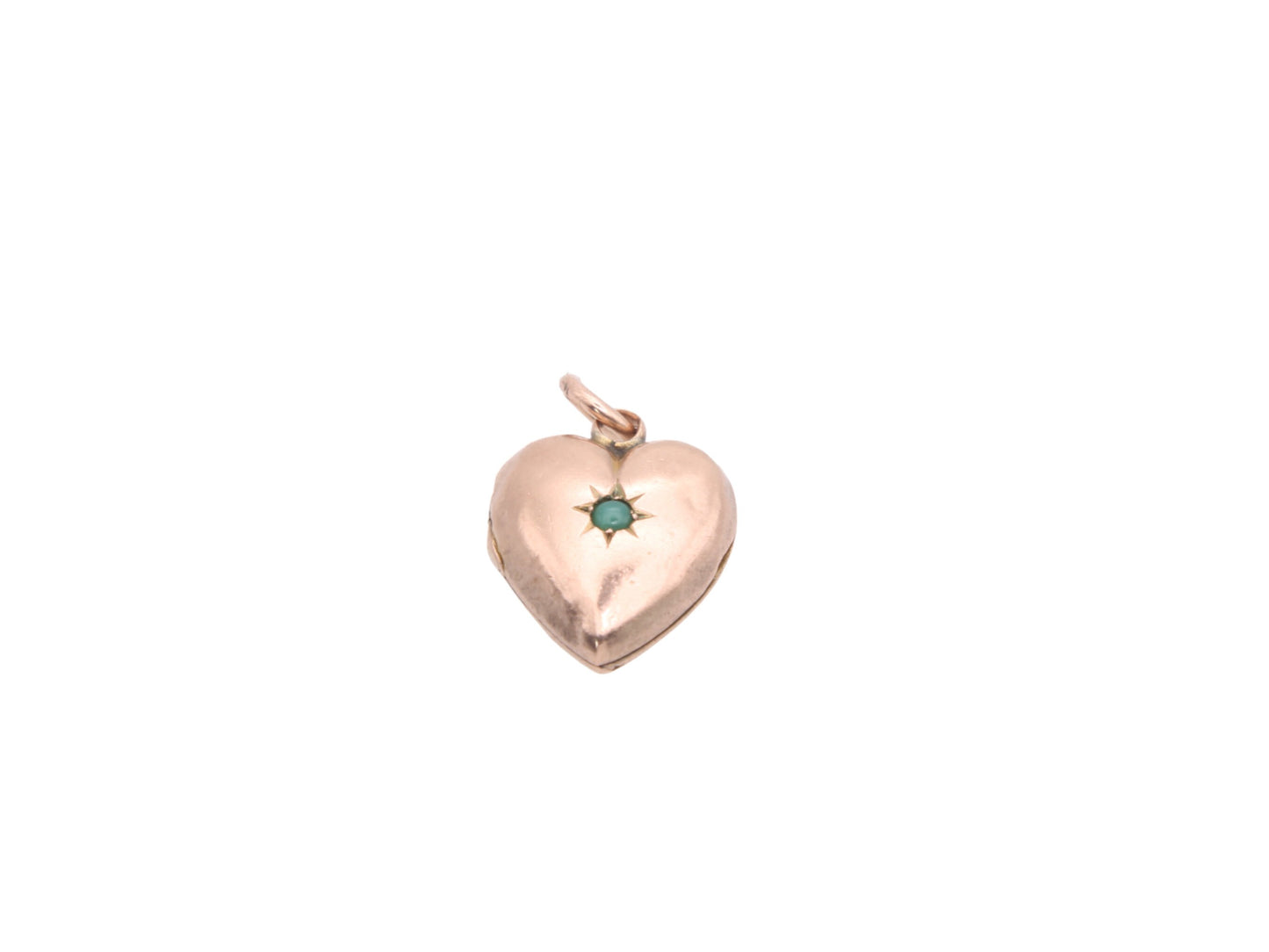 Antique 9ct Gold Turquoise Heart Locket