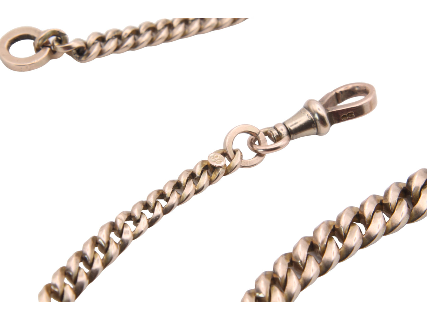 Antique 9ct Gold Graduated Albert Watch Chain, 35.5g