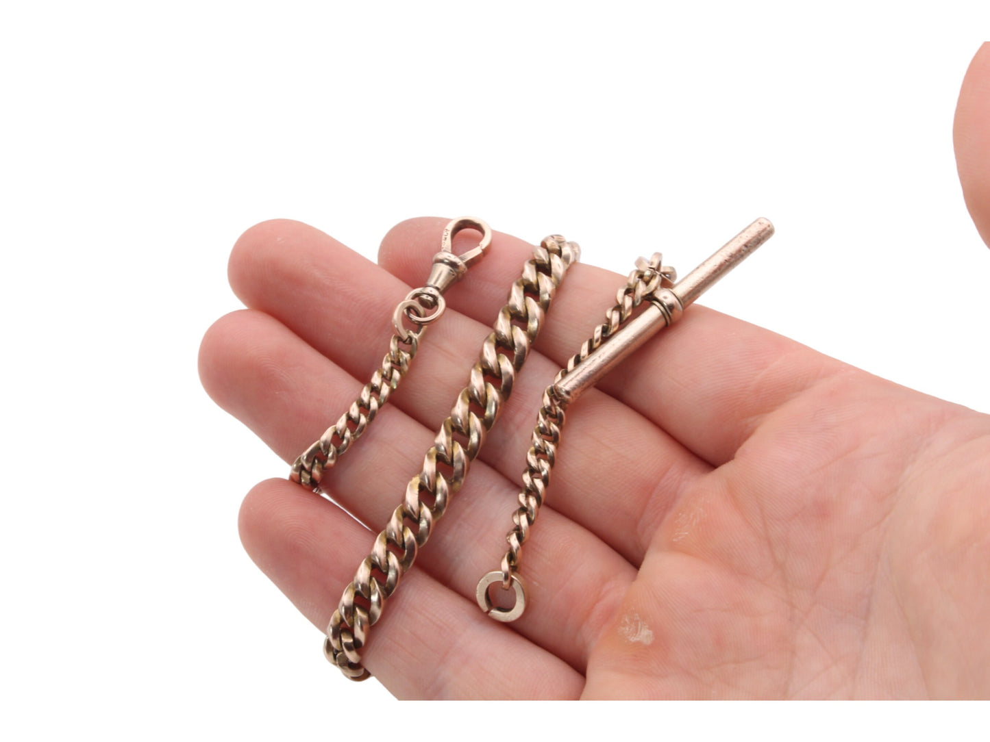 Antique 9ct Gold Graduated Albert Watch Chain, 35.5g