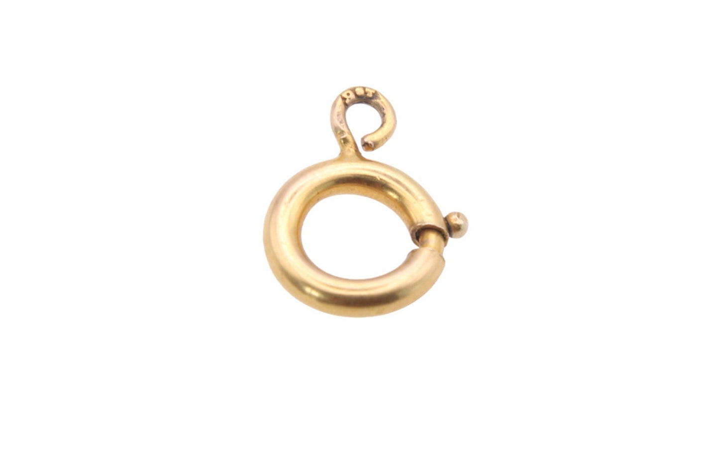 Antique 9ct Yellow Gold Bolt Clasp, Spring Jump Ring