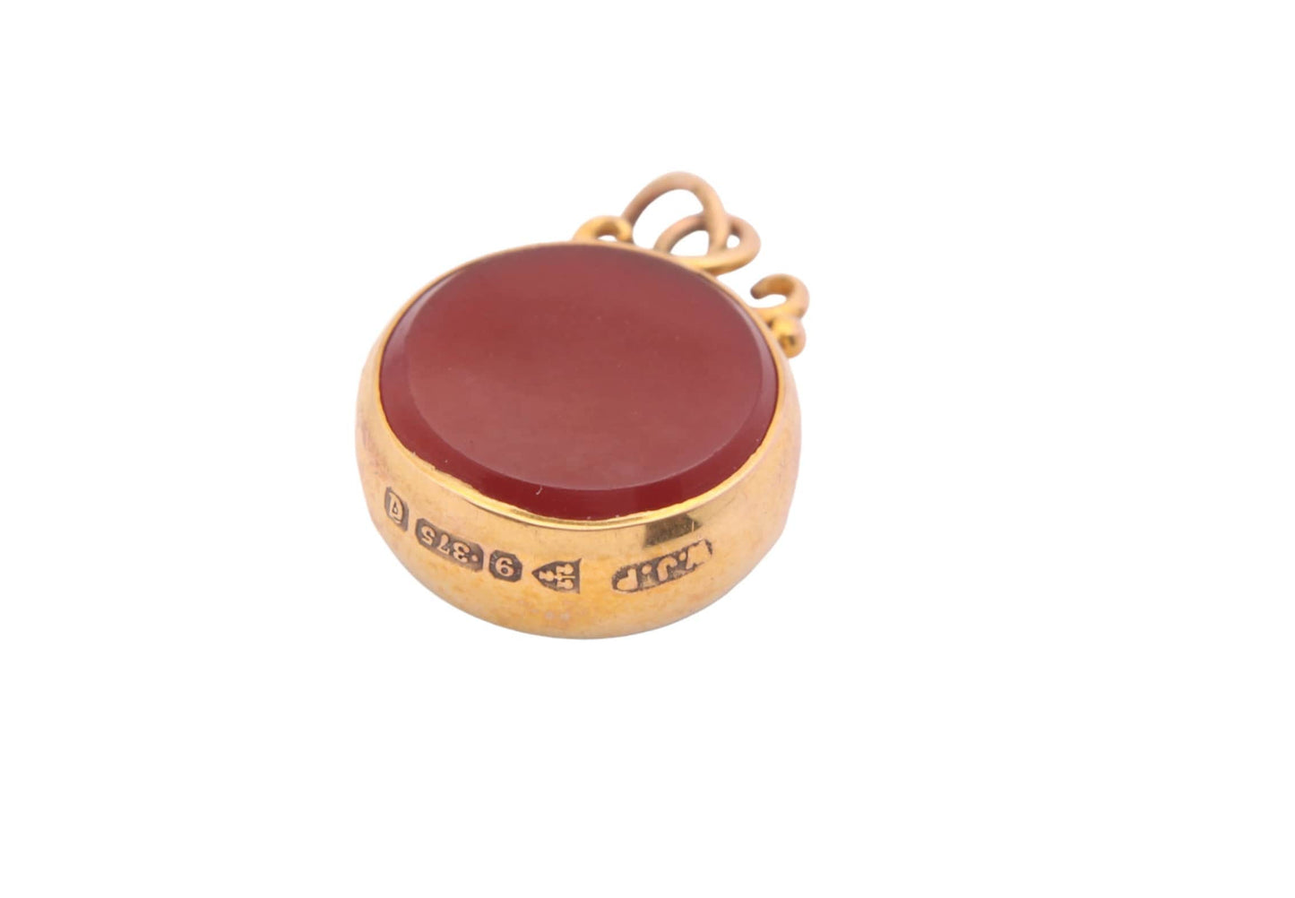 Antique 9ct Gold Bloodstone Carnelian Pendant Fob