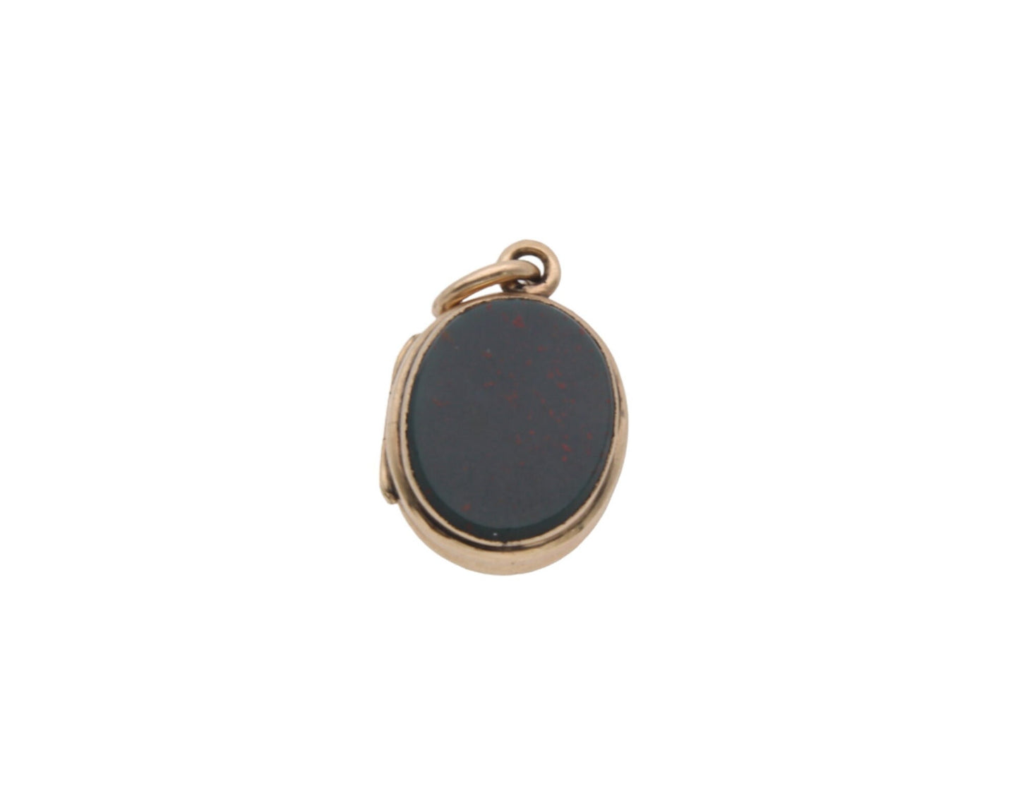 Antique 9ct Gold Bloodstone Lilac Agate Locket