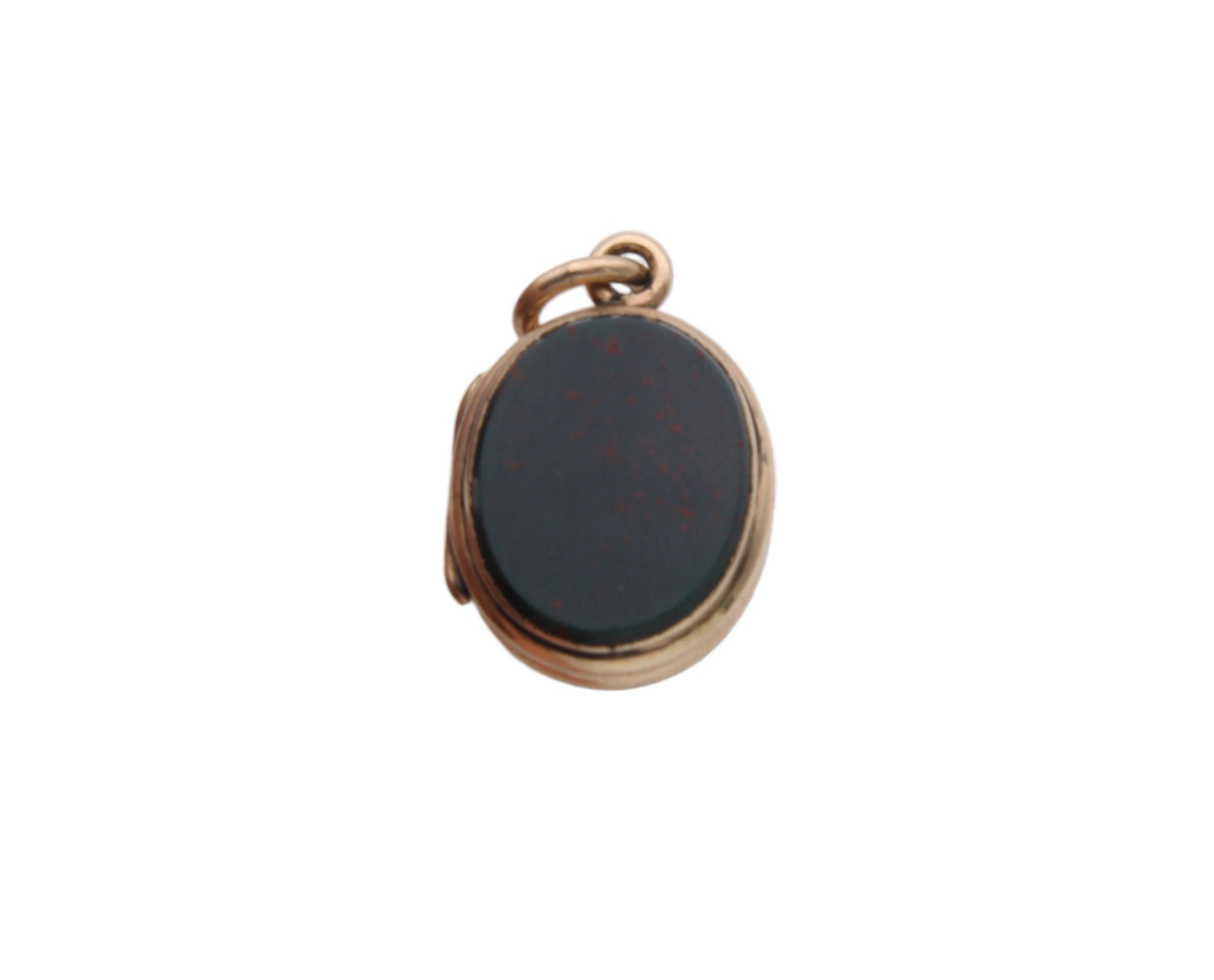 Antique 9ct Gold Bloodstone Lilac Agate Locket