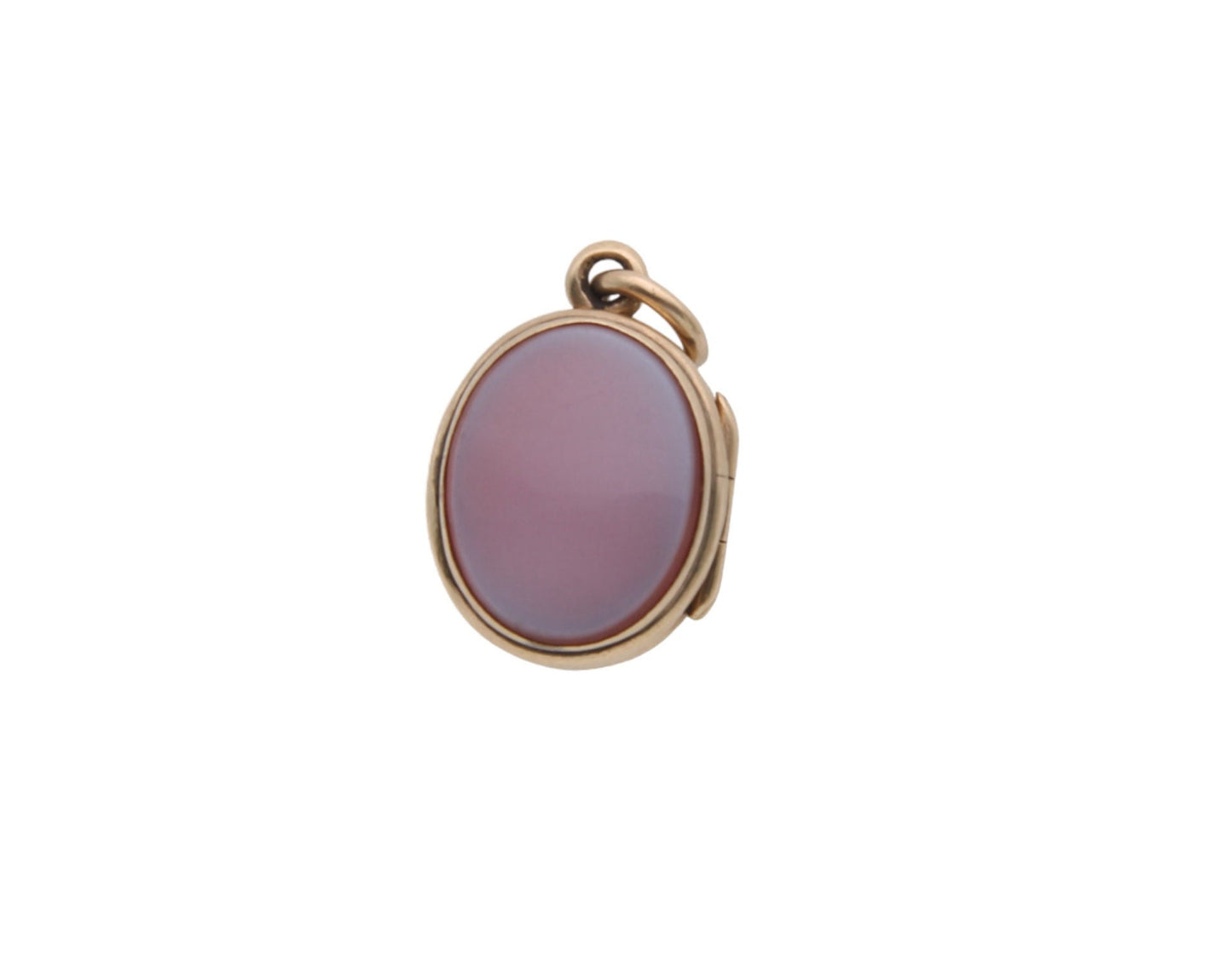 Antique 9ct Gold Bloodstone Lilac Agate Locket