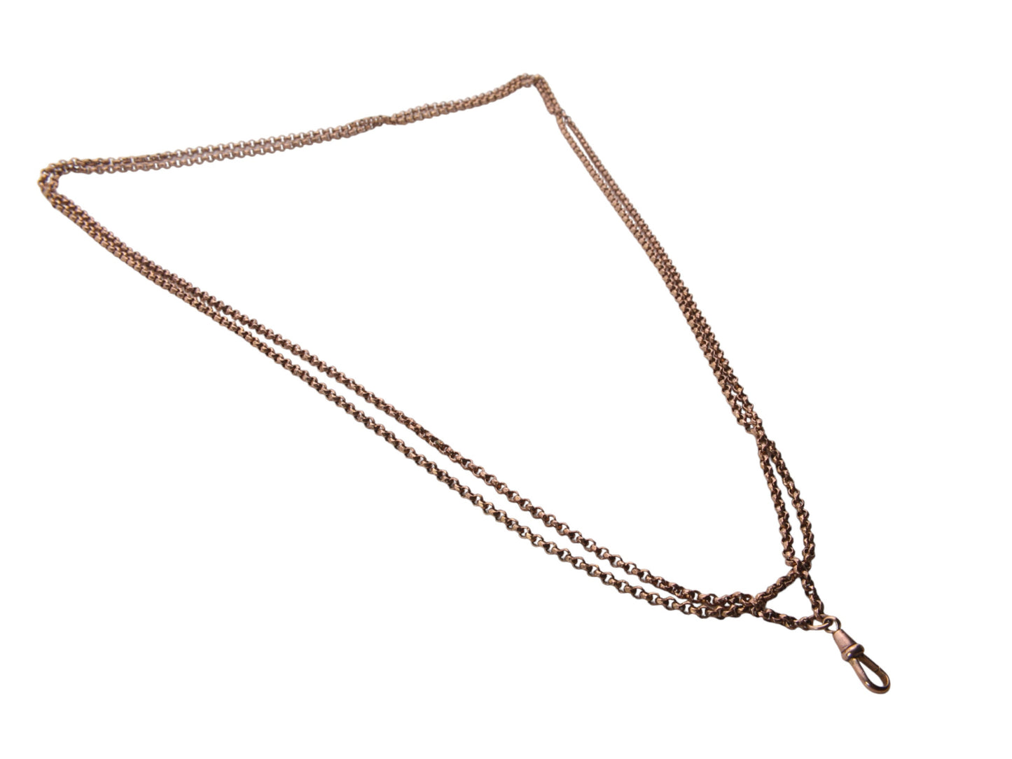 Antique Victorian 9ct Rolled Gold Long Guard Necklace - 54"