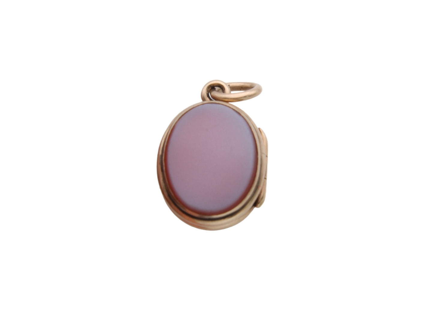 Antique 9ct Gold Bloodstone Lilac Agate Locket