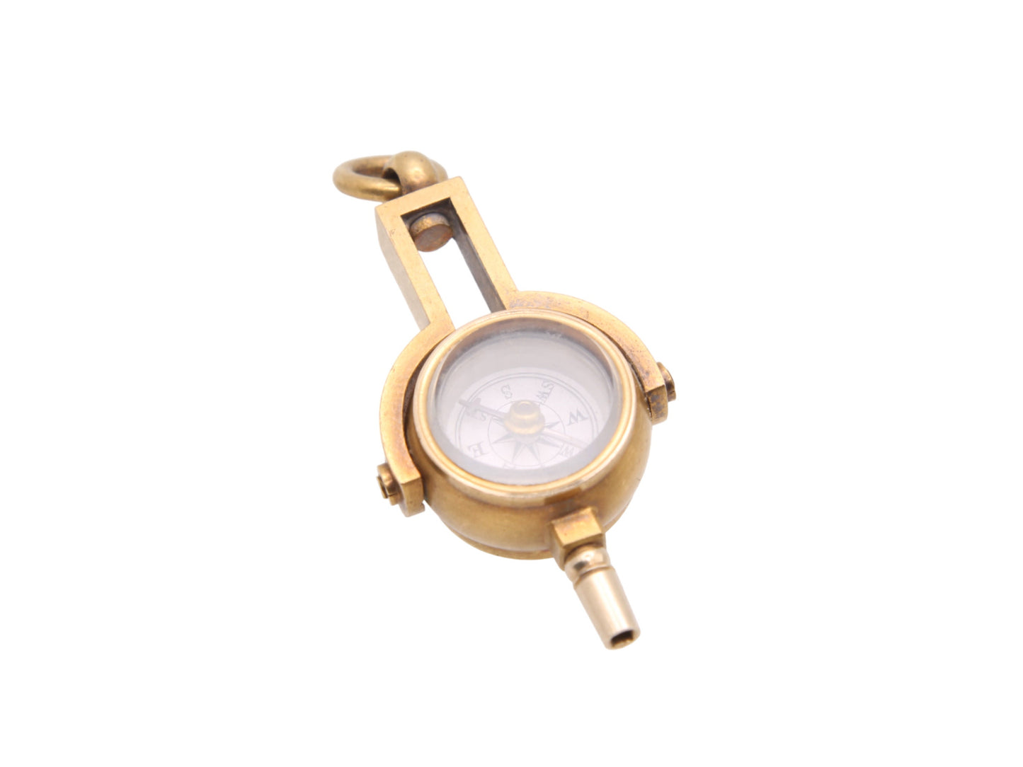Antique 18ct Gold Lilac Agate Compass Spinner Watch Key Pendant