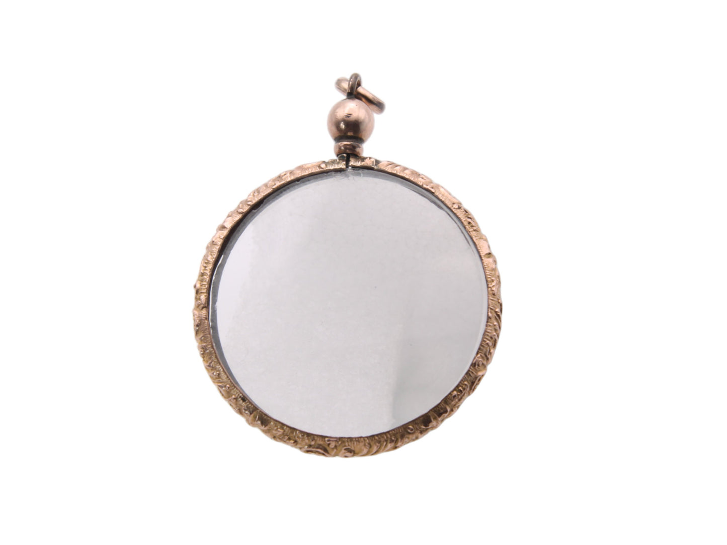 Antique-9ct-Gold-Embossed-Glass-Photo-Pendant