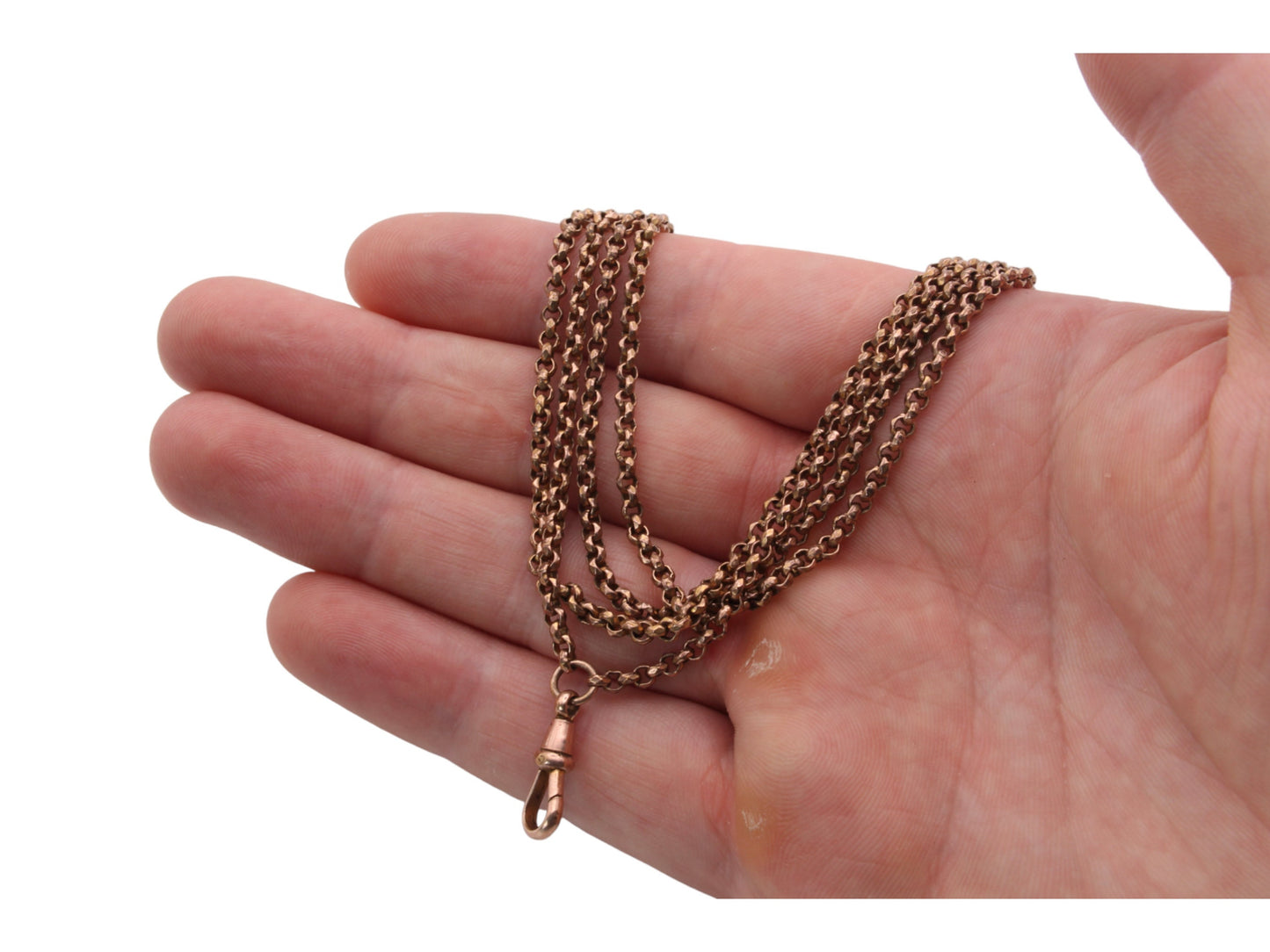 Antique-Victorian-9ct-Rolled-Gold-Long-Guard-Necklace---54"