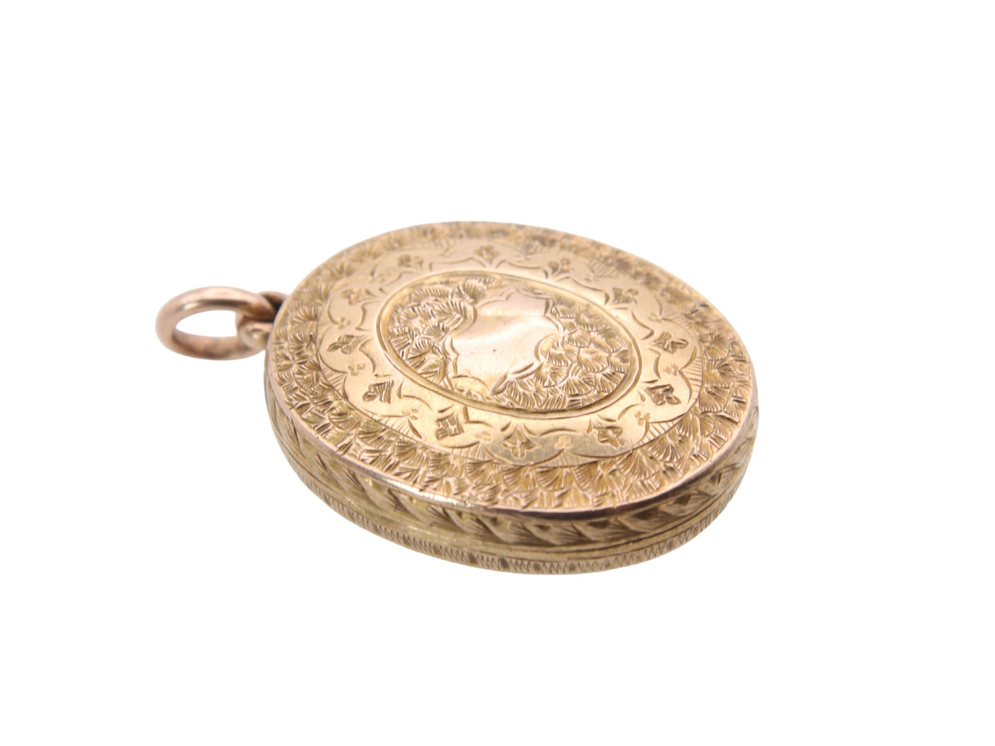 Antique 15ct Gold Forget-me-not Chased Locket