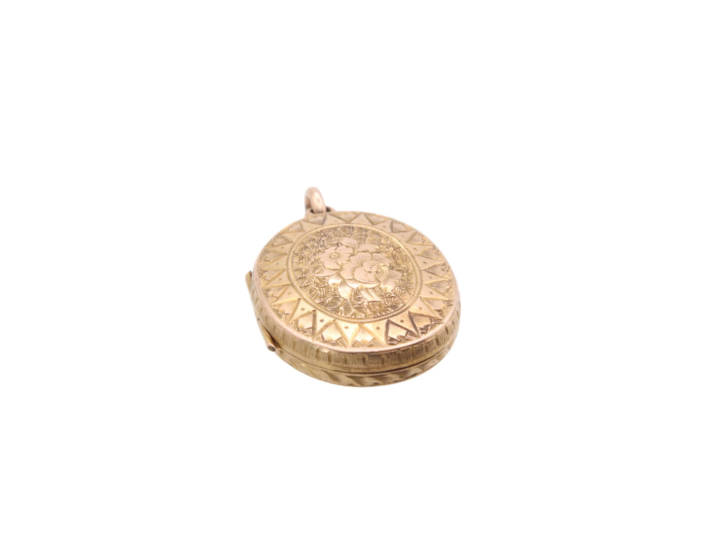 Antique 15ct Gold Forget-me-not Chased Locket