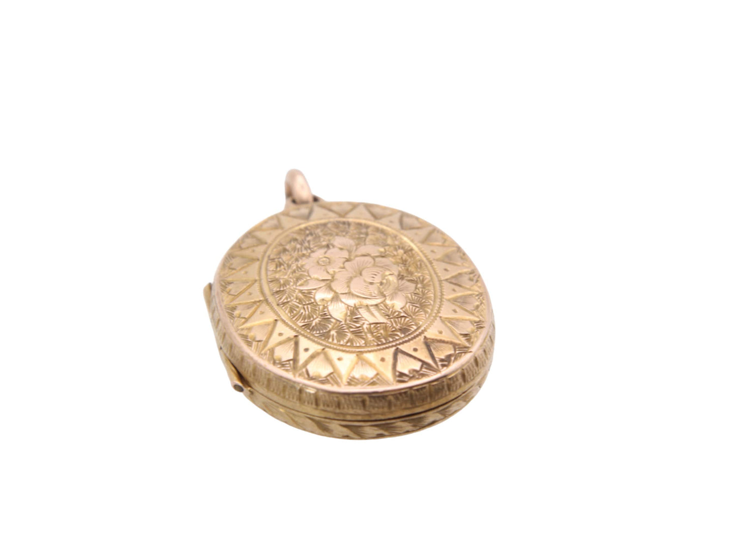 Antique 15ct Gold Forget-me-not Chased Locket