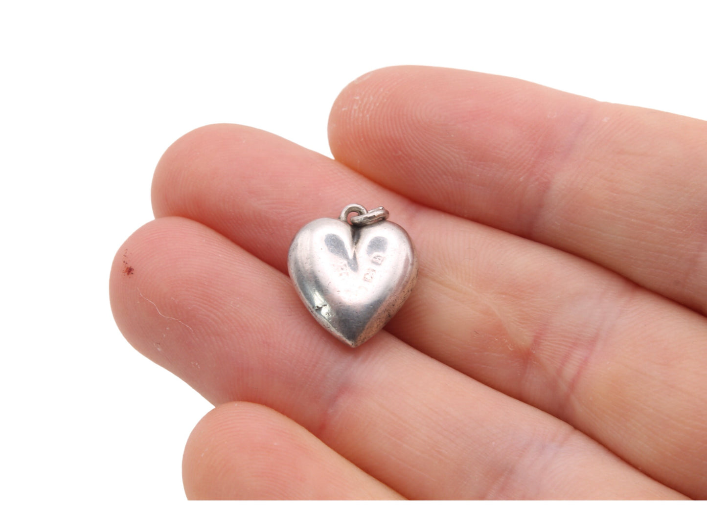 Antique Sterling Silver Heart Shamrock Bloodstone Pendant