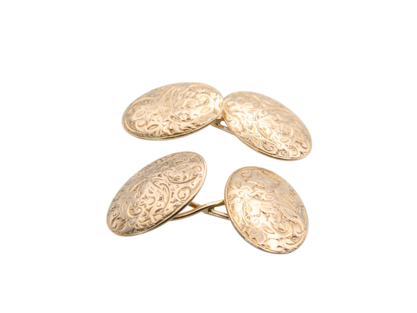 Antique Victorian Heavy 18ct Gold Oval Cufflinks, 1878, 13g