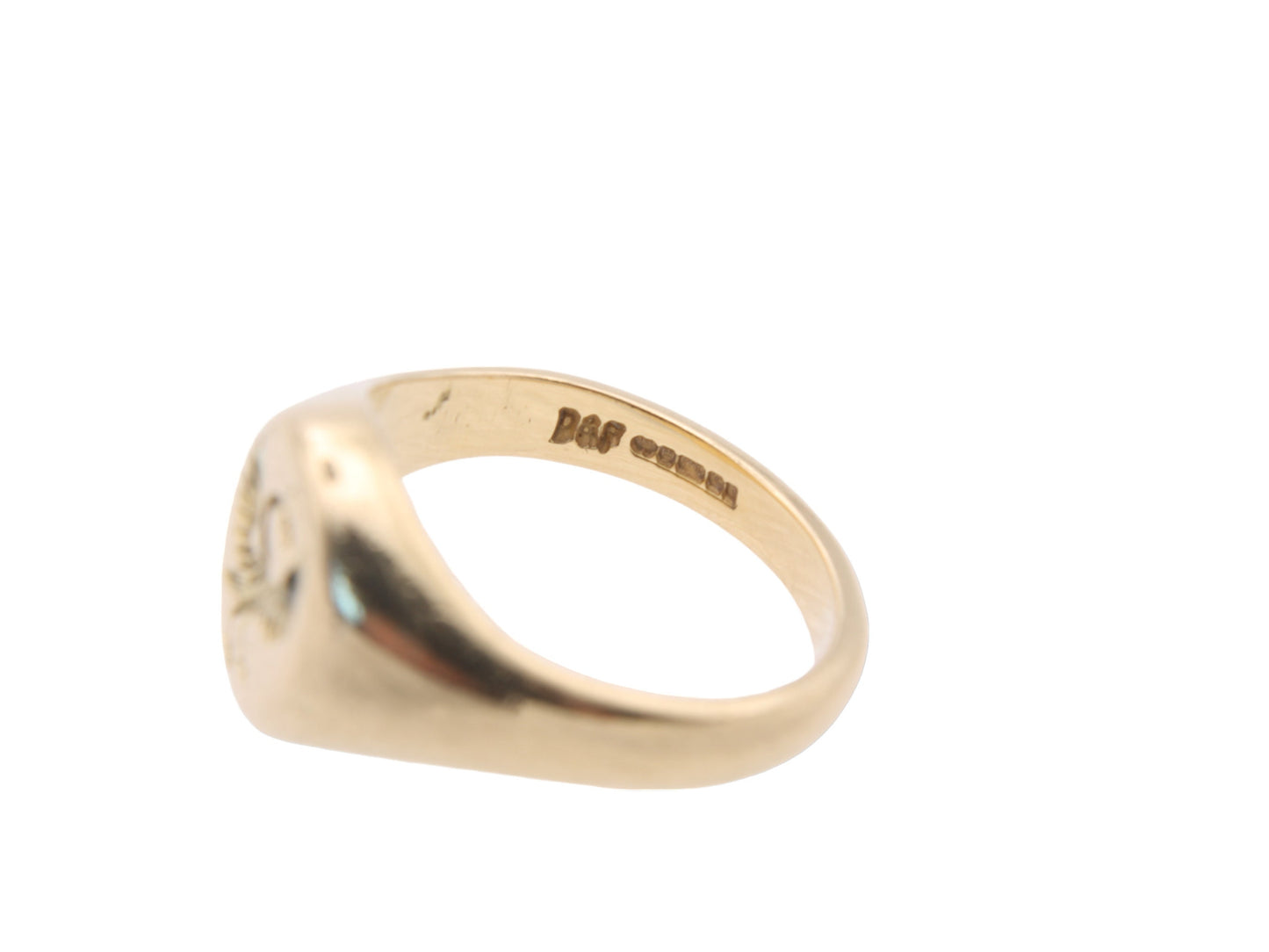 Vintage-18ct-Yellow-Gold-Intaglio-Swan-Crest-Signet-Ring