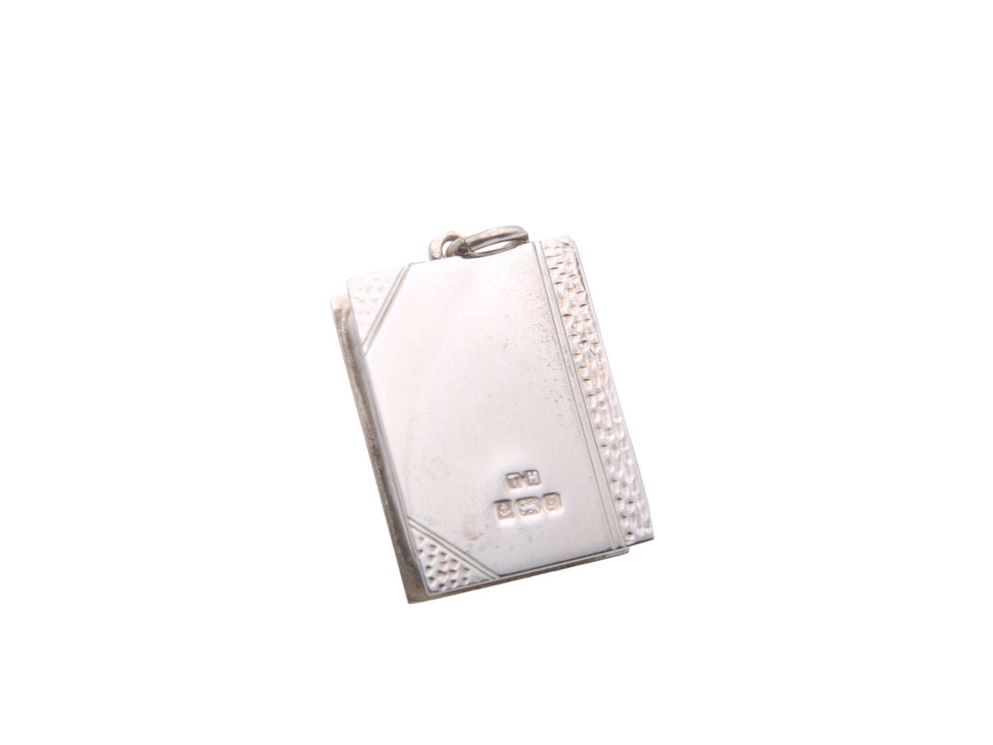 Vintage Sterling Silver Book Locket Pendant