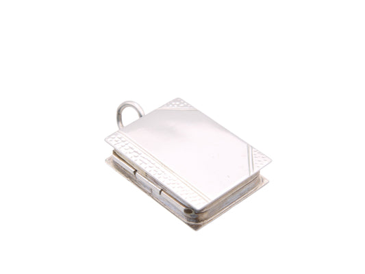Vintage Sterling Silver Book Locket Pendant