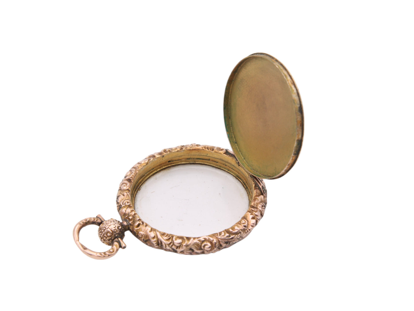 Antique 9ct Gold Chased Locket Pendant