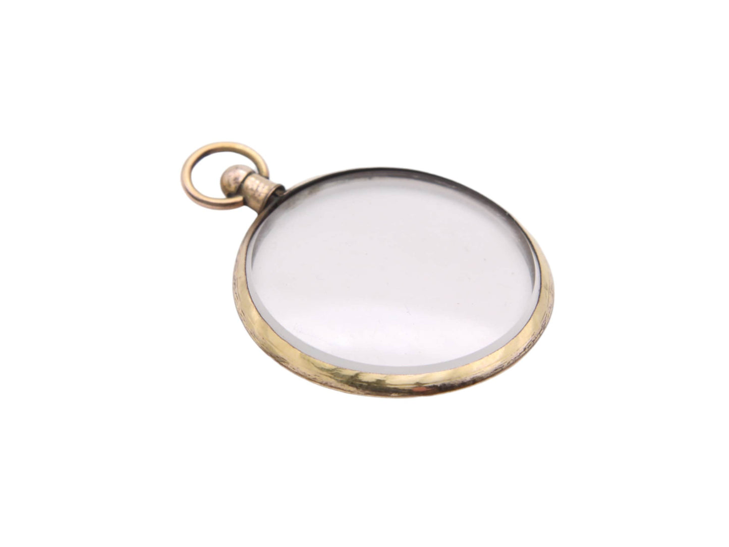 Antique 9ct Rolled Gold Glass Locket Pendant