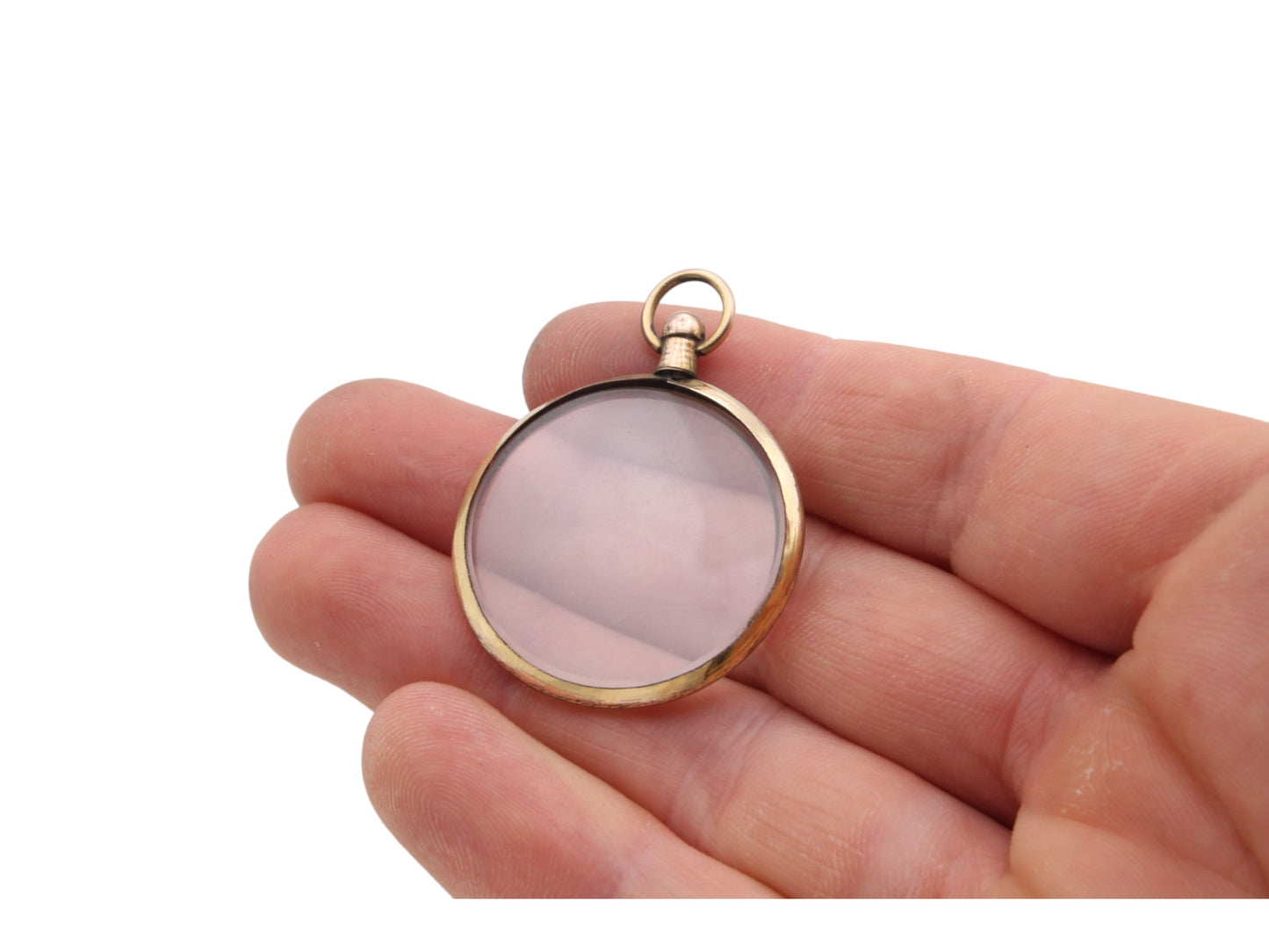 Antique 9ct Rolled Gold Glass Locket Pendant