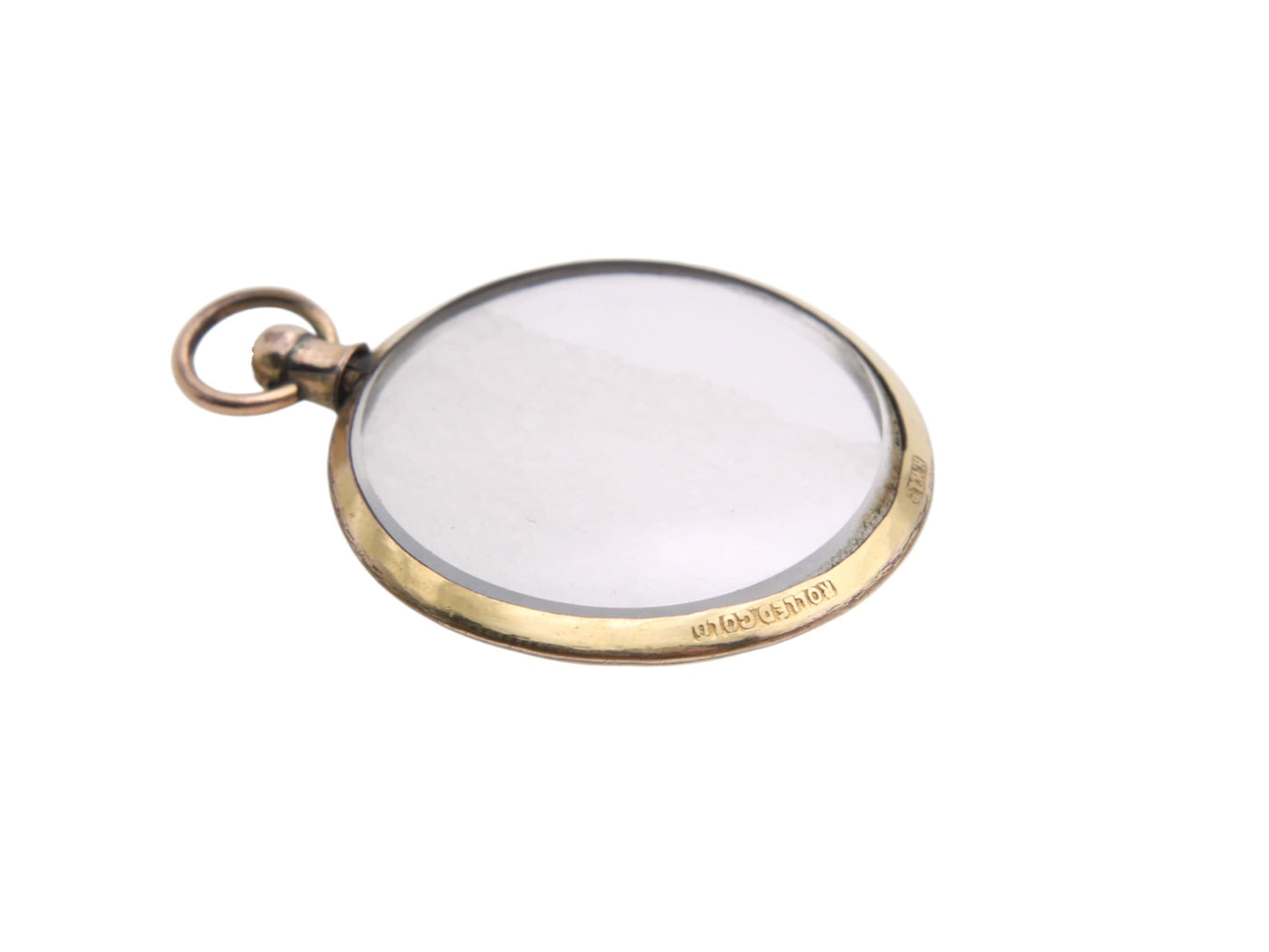 Antique 9ct Rolled Gold Glass Locket Pendant