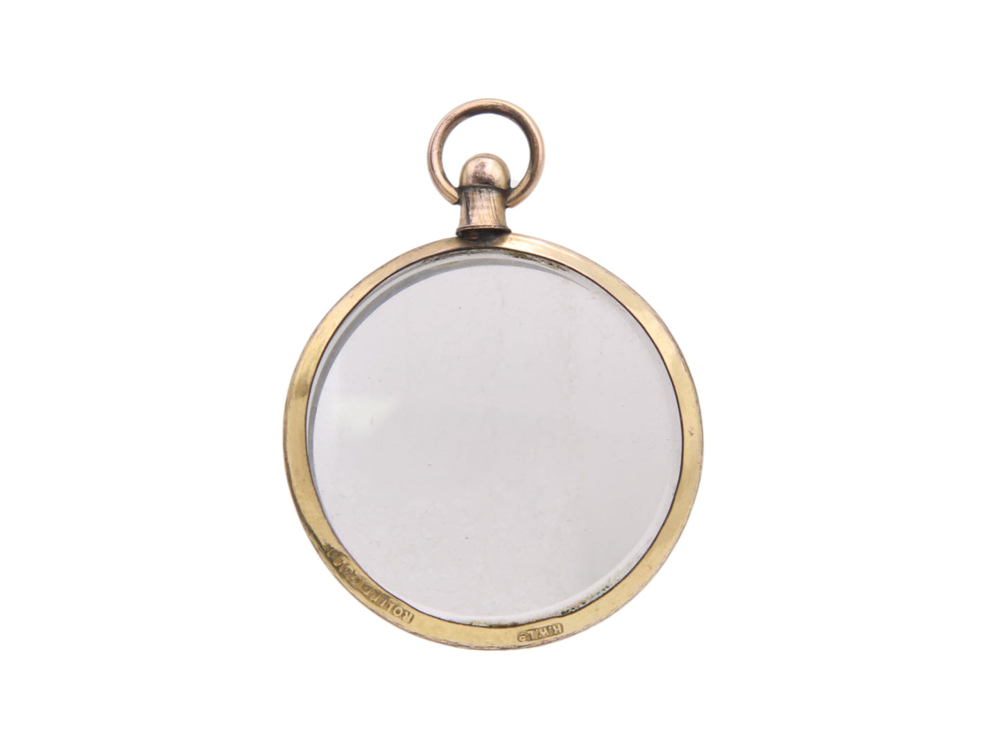 Antique 9ct Rolled Gold Glass Locket Pendant