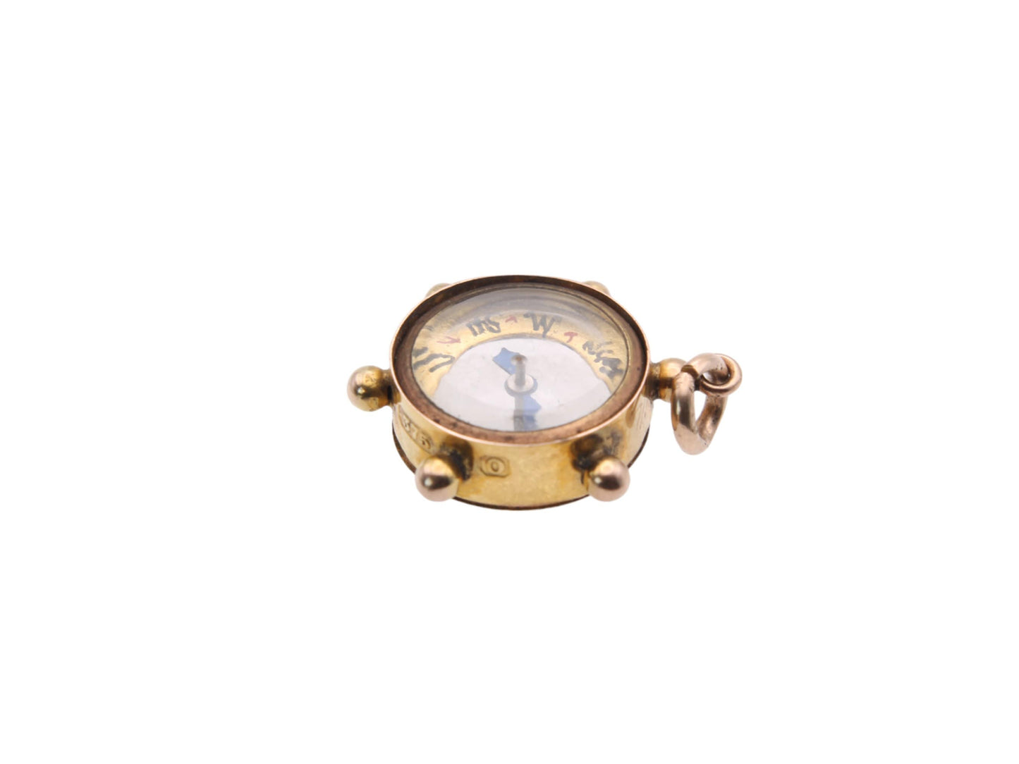 Antique 9ct Gold Nautical Compass Pendant
