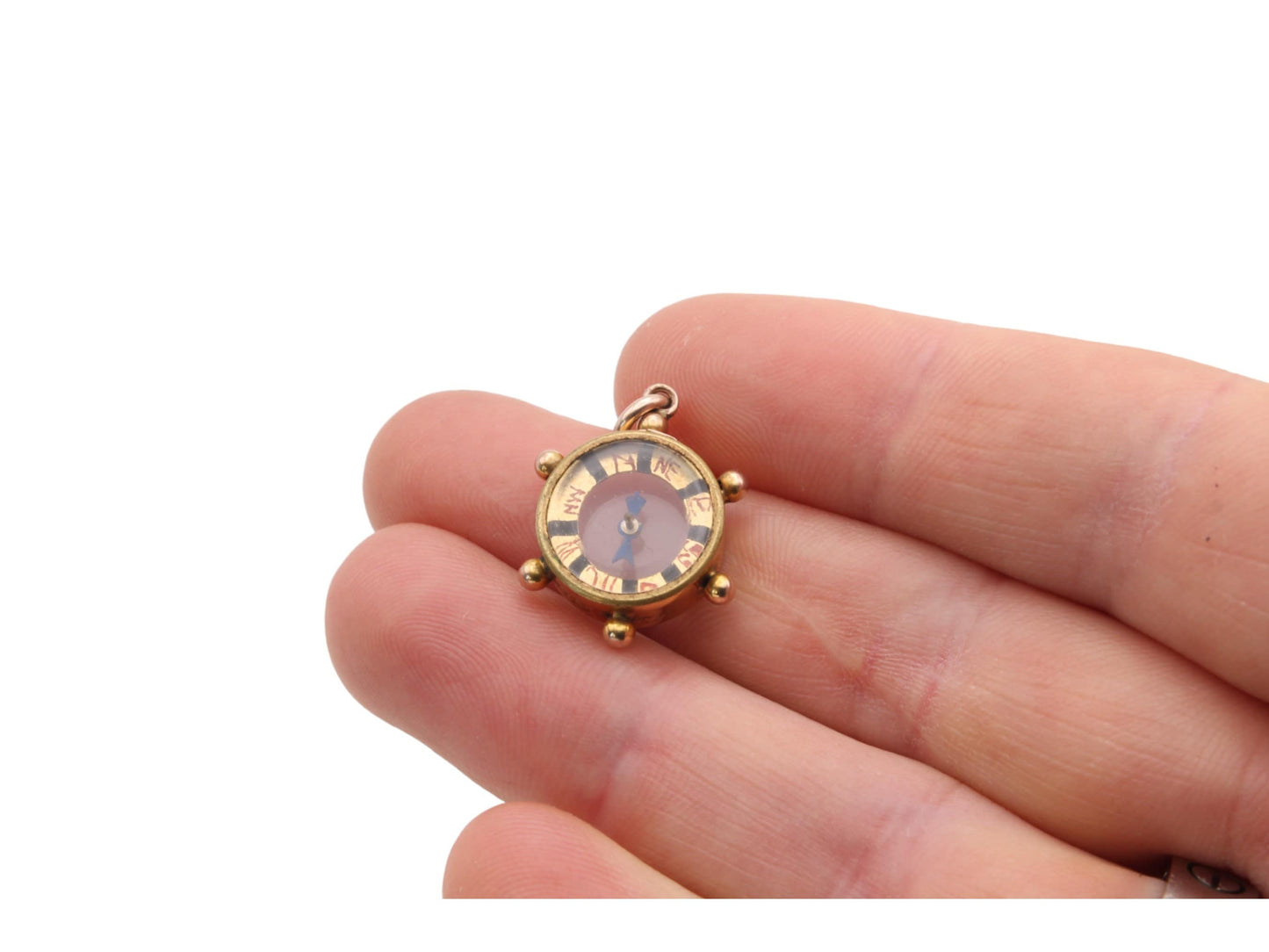 Antique 9ct Gold Nautical Compass Pendant