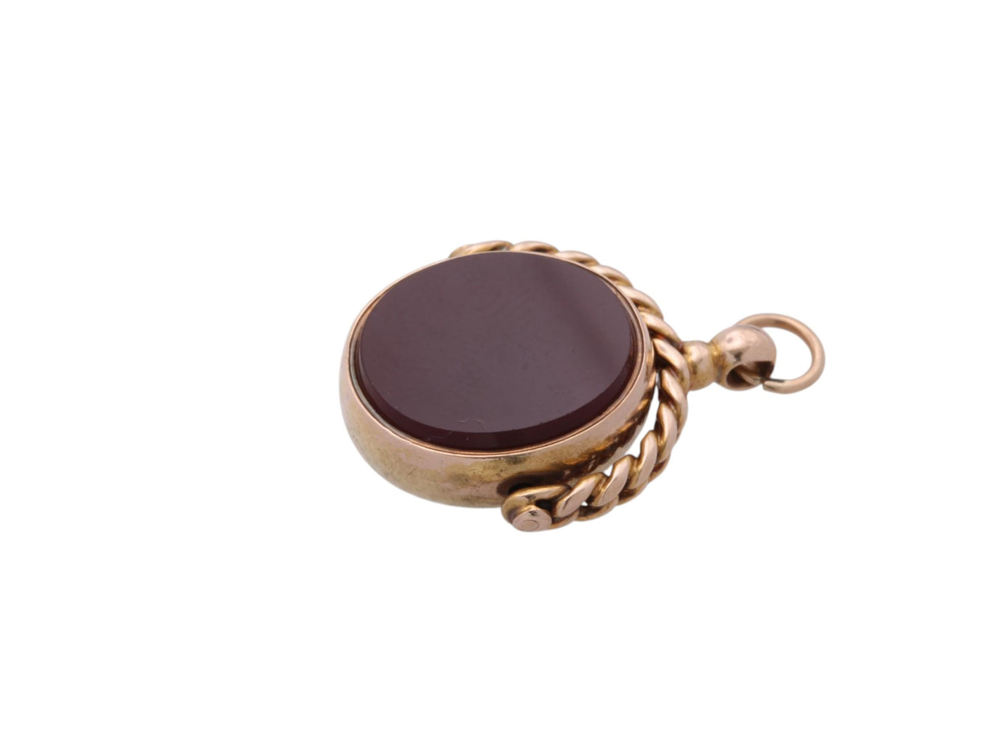 Antique 15ct Gold Bloodstone & Carnelian Spinner Fob | 1916 — view 10