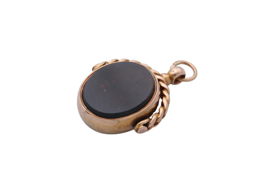 Antique 15ct Gold Bloodstone & Carnelian Spinner Fob | 1916 — view 12