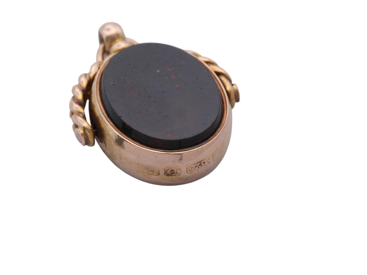 Antique 15ct Gold Bloodstone & Carnelian Spinner Fob | 1916 — view 14