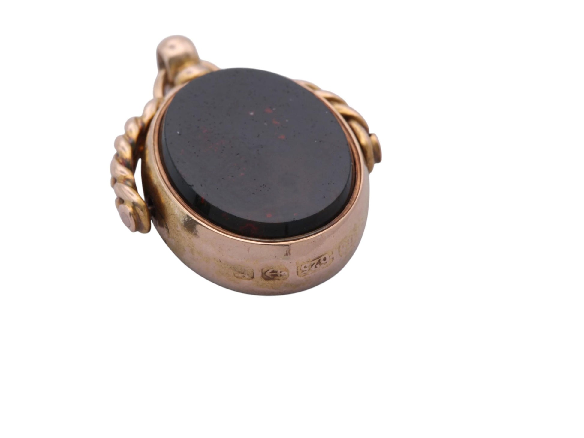 Antique 15ct Gold Bloodstone & Carnelian Spinner Fob | 1916 — view 14