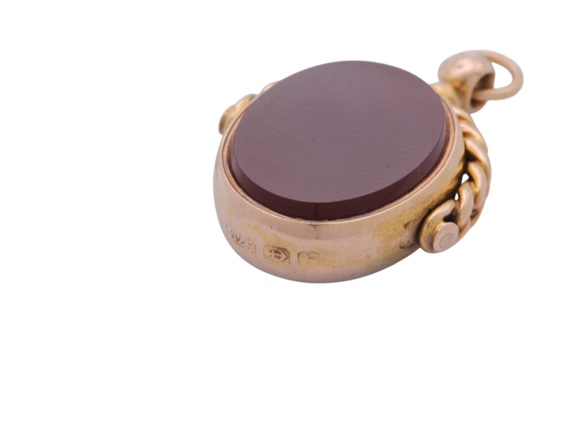 Antique 15ct Gold Bloodstone & Carnelian Spinner Fob | 1916 — view 15