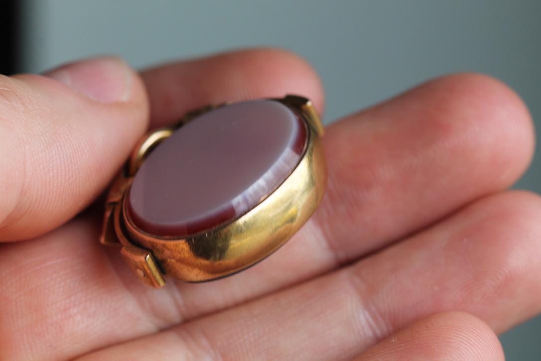 Antique 15ct Gold Bloodstone & Sardonyx Spinner Fob | Victorian 1873 — view 8