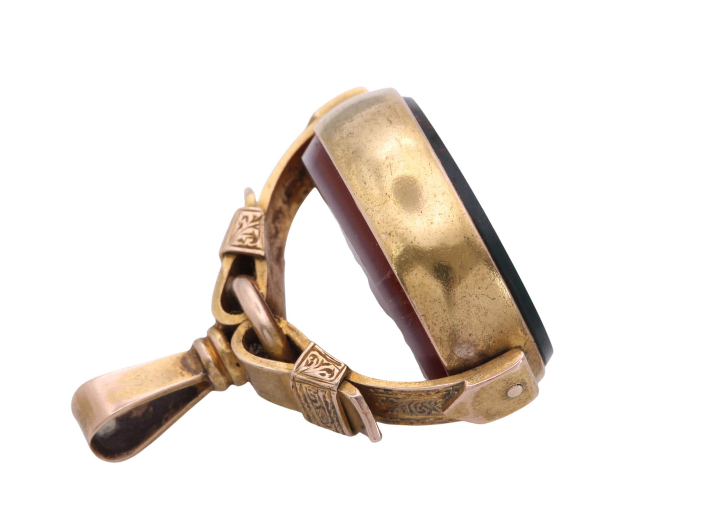 Antique 15ct Gold Bloodstone & Sardonyx Spinner Fob | Victorian 1873 — view 10