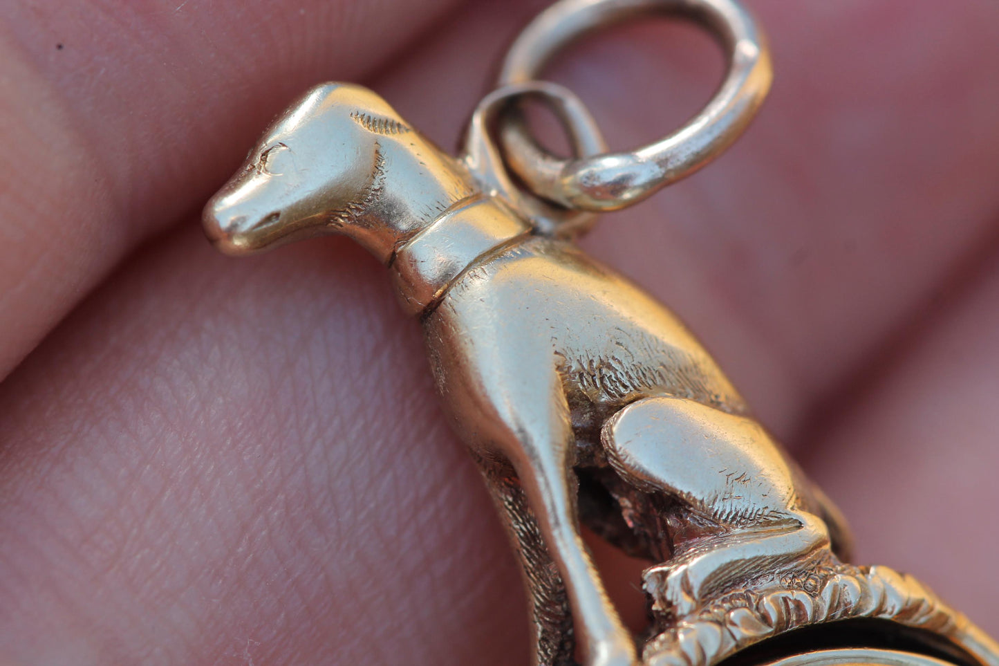Antique 15ct Gold Greyhound Spinner Fob "Unity" | Bloodstone & Sardonyx c.1890 — view 5