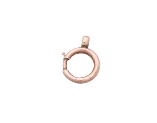 Antique 9ct rose gold circular bolt clasp shown from the front