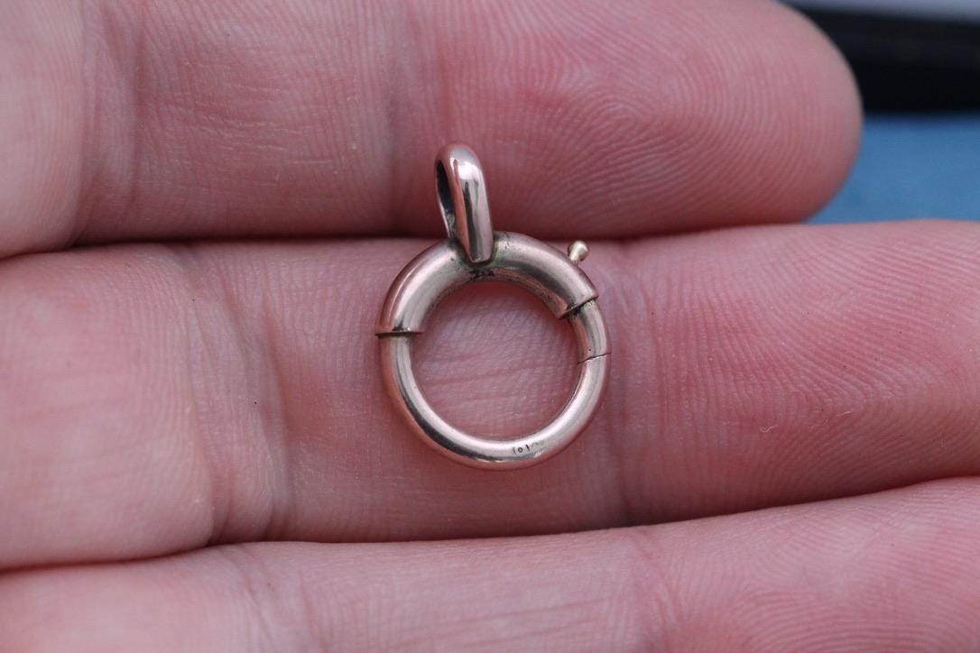Antique 9ct Rose Gold Chunky Bolt Clasp | Victorian Chain Fastener c.1900 — view 2