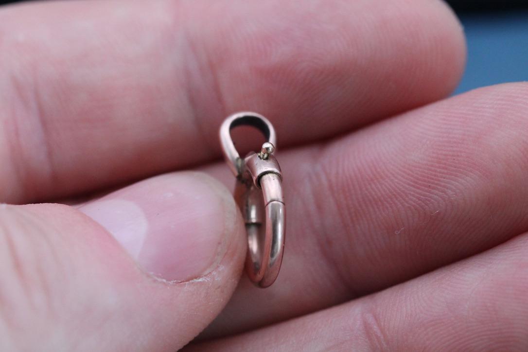 Antique 9ct Rose Gold Chunky Bolt Clasp | Victorian Chain Fastener c.1900 — view 3