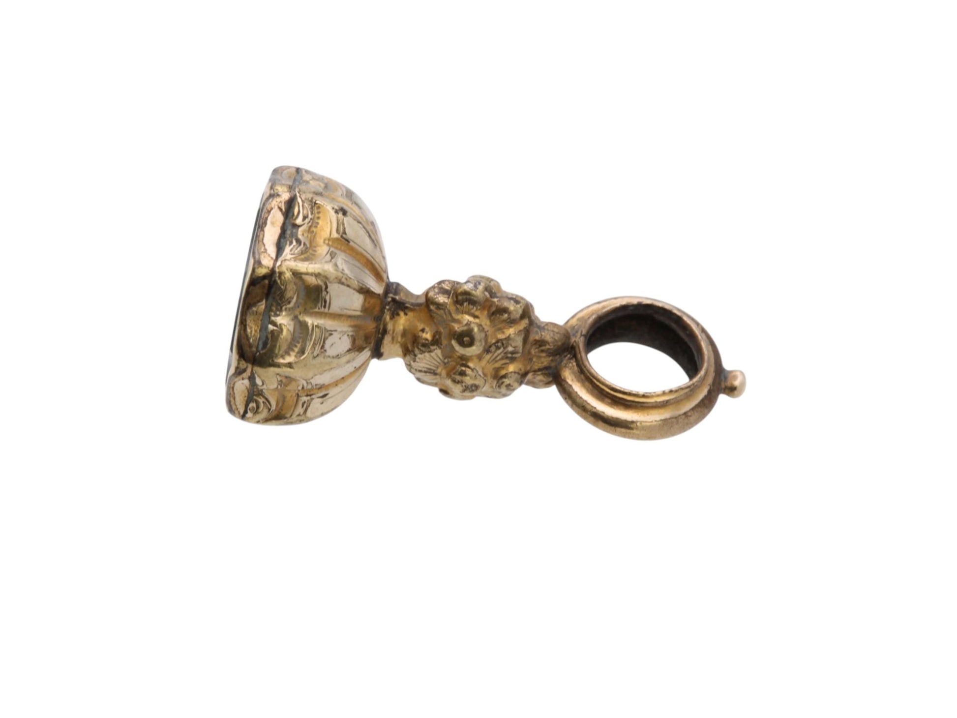Antique Bloodstone Intaglio Seal | Old Yet Firm | 9ct Rolled Gold Victorian Fob c.1860 — view 12