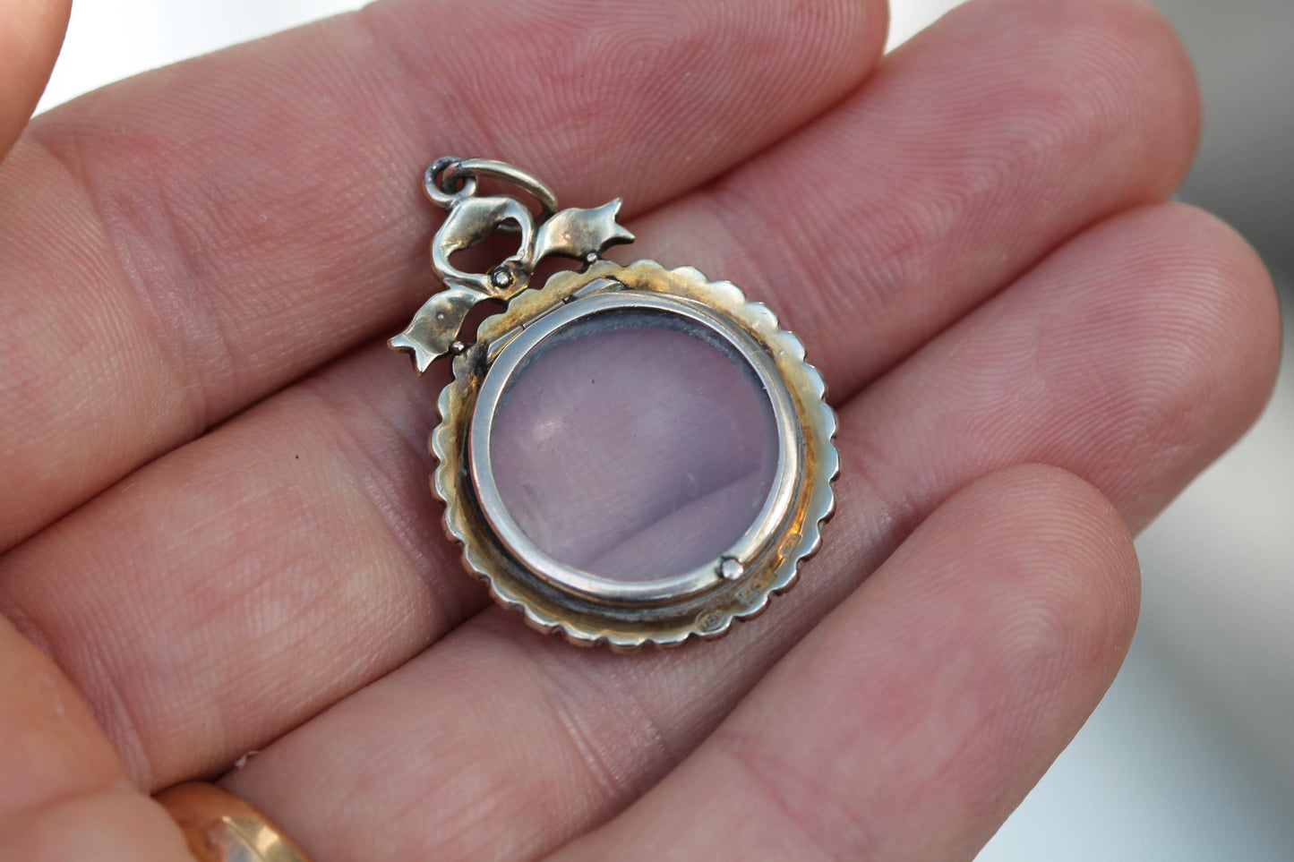 Antique Edwardian 9ct Gold Murrle Bennett Turquoise & Pearl Locket Pendant c.1900 — view 8