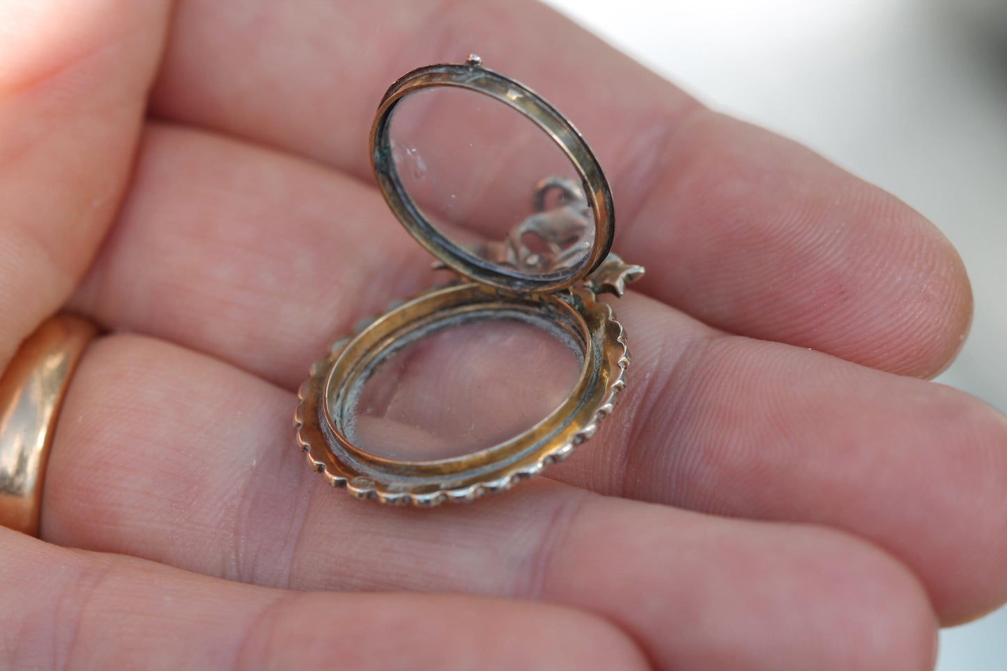 Antique Edwardian 9ct Gold Murrle Bennett Turquoise & Pearl Locket Pendant c.1900 — view 11