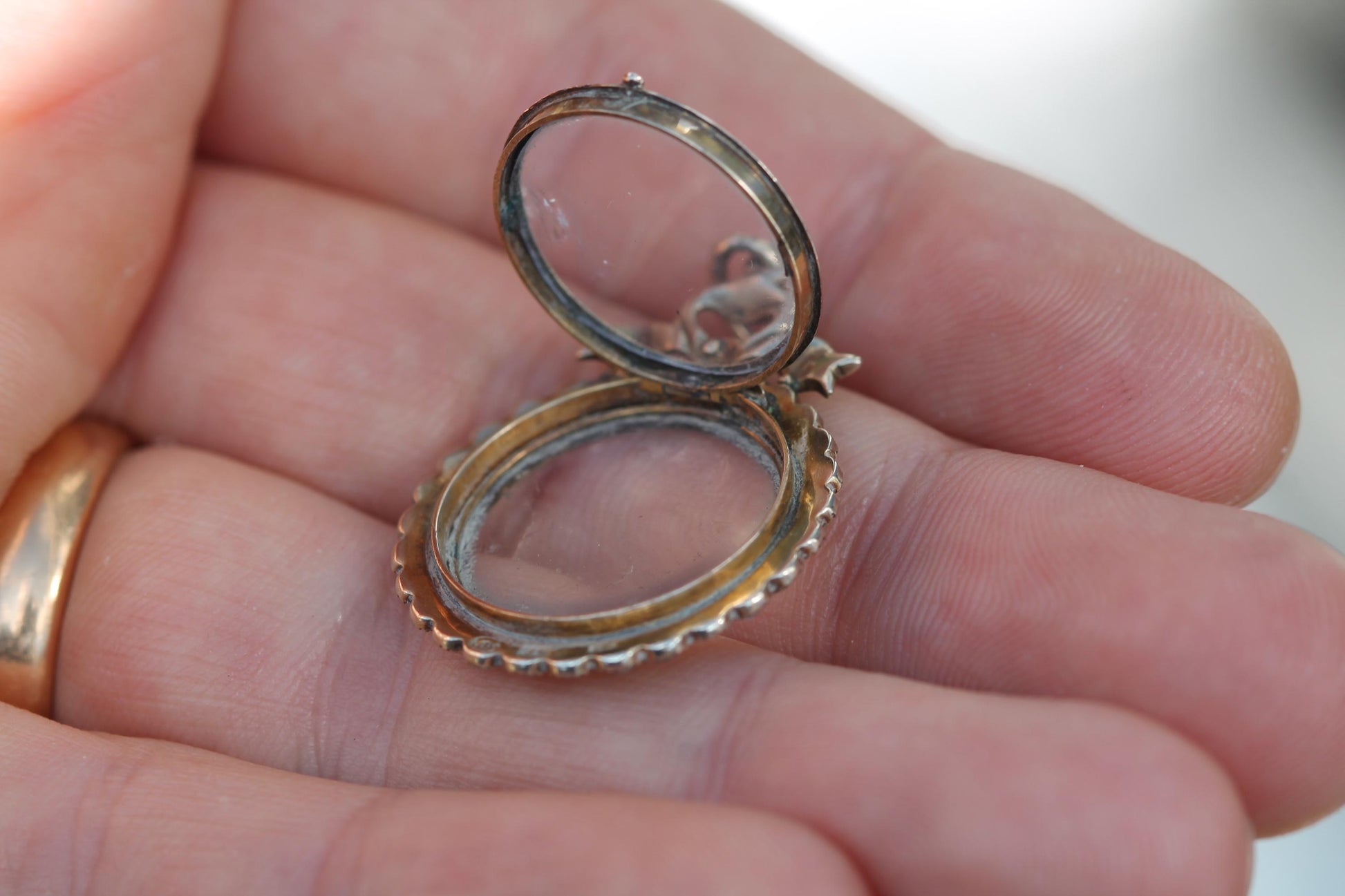 Antique Edwardian 9ct Gold Murrle Bennett Turquoise & Pearl Locket Pendant c.1900 — view 11