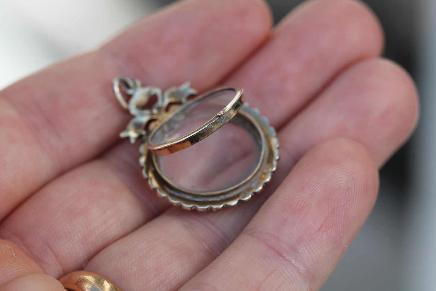 Antique Edwardian 9ct Gold Murrle Bennett Turquoise & Pearl Locket Pendant c.1900 — view 12