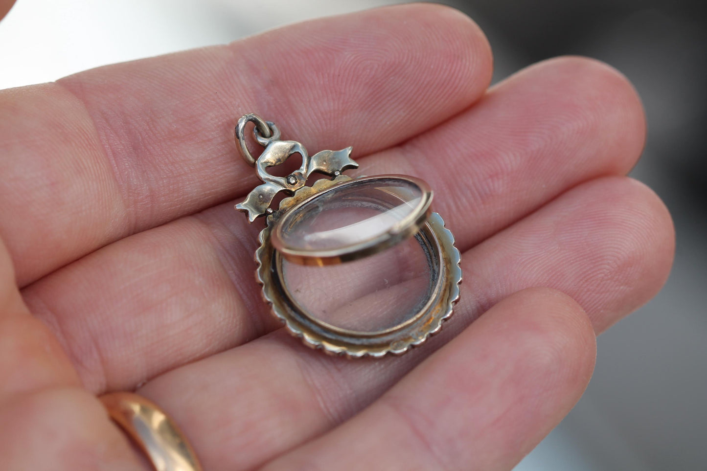 Antique Edwardian 9ct Gold Murrle Bennett Turquoise & Pearl Locket Pendant c.1900 — view 13