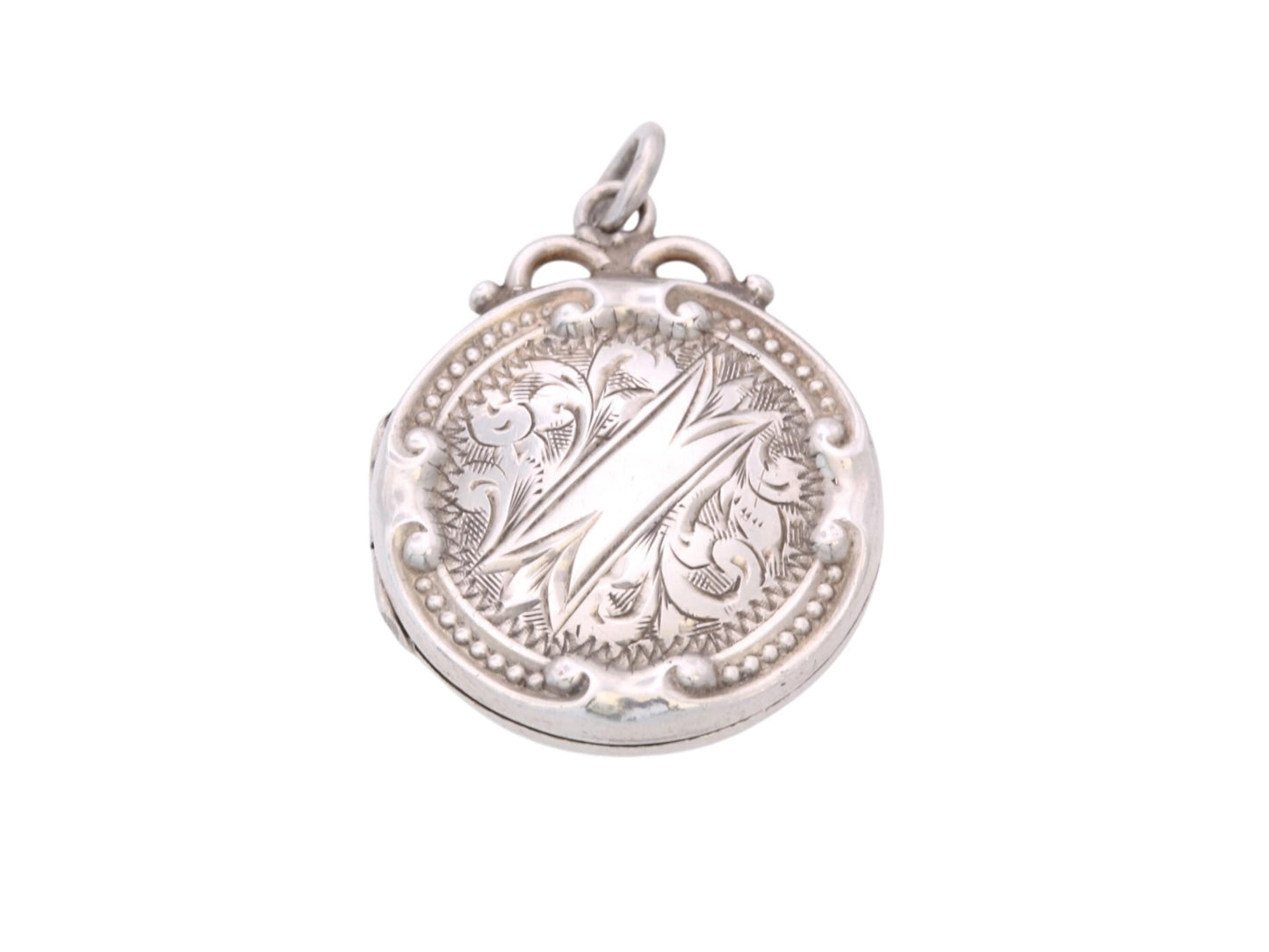 Antique Edwardian sterling silver engraved locket hallmarked Chester 1911