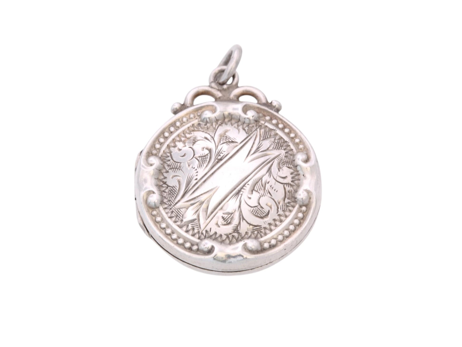 Antique Edwardian sterling silver engraved locket hallmarked Chester 1911