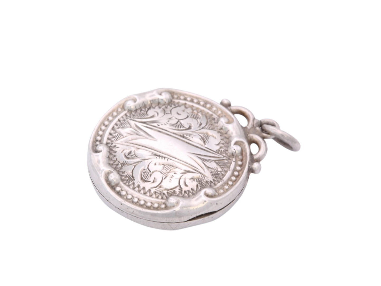 Antique Edwardian Sterling Silver Engraved Locket | 1911 — view 10