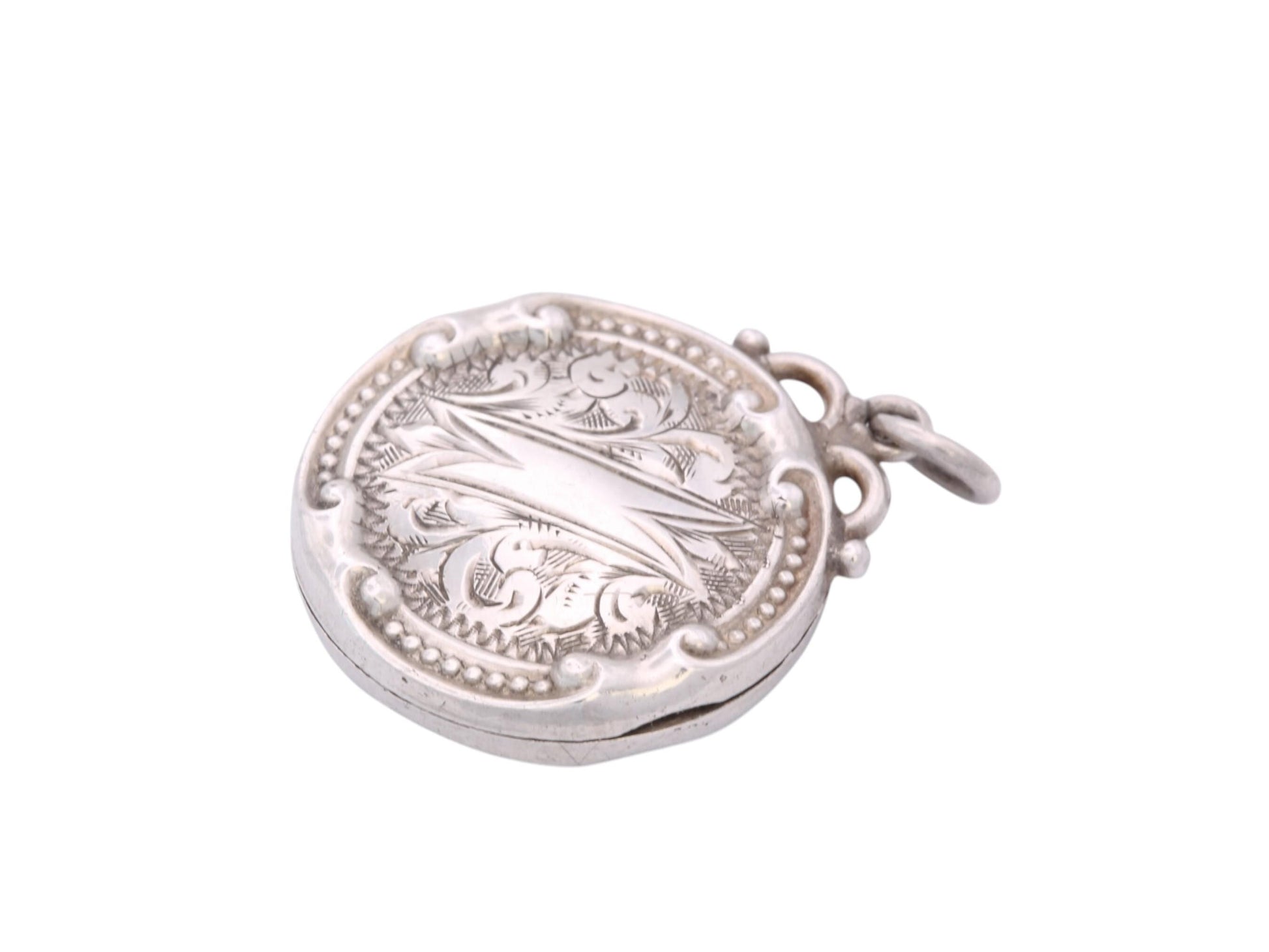 Antique Edwardian Sterling Silver Engraved Locket | 1911 — view 10